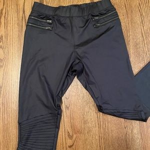 Motto Faux Leather Leggings